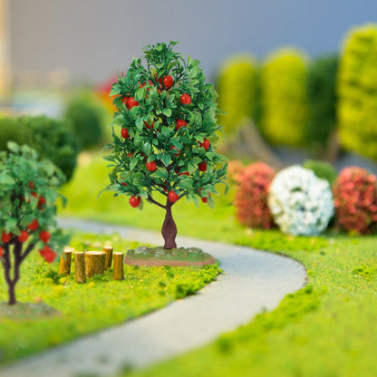 Mini Tree Ornaments 2 Pcs Artificial Trees for Model Train Accessories Dollhouse Decor Orchard Displays Dioramas Green Scenery Landscape Model 8.26 X 3.93 X 3.93 in