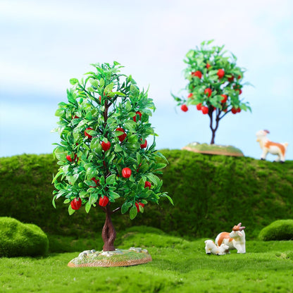 Mini Tree Ornaments 2 Pcs Artificial Trees for Model Train Accessories Dollhouse Decor Orchard Displays Dioramas Green Scenery Landscape Model 8.26 X 3.93 X 3.93 in
