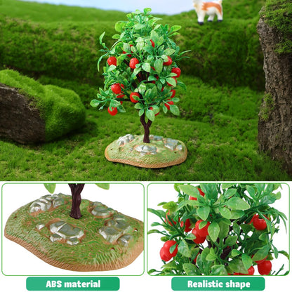 Mini Tree Ornaments 2 Pcs Artificial Trees for Model Train Accessories Dollhouse Decor Orchard Displays Dioramas Green Scenery Landscape Model 8.26 X 3.93 X 3.93 in