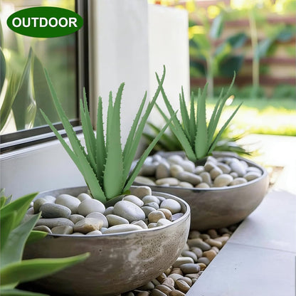 Agave Plant Artificial Faux Cactus Plants Indoor 13.7" Succulents Outdoor | UV Resistan Spiked Artificial Outdoor Plants for Planters Patio Office Table Farmhouse Home Decor