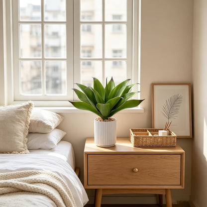 Agave Plant Artificial Faux Cactus Plants Indoor 13.7" Succulents Outdoor | UV Resistan Spiked Artificial Outdoor Plants for Planters Patio Office Table Farmhouse Home Decor