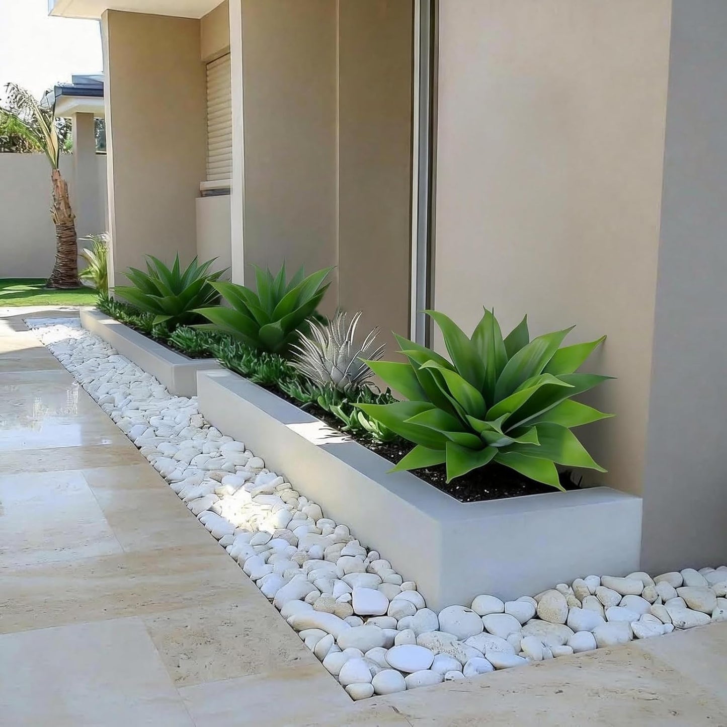 Agave Plant Artificial Faux Cactus Plants Indoor 13.7" Succulents Outdoor | UV Resistan Spiked Artificial Outdoor Plants for Planters Patio Office Table Farmhouse Home Decor