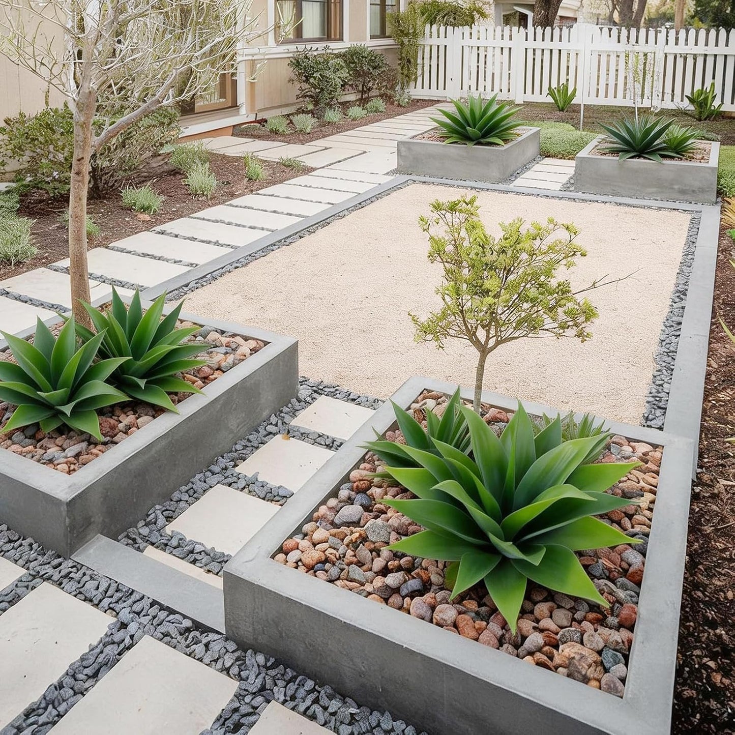 Agave Plant Artificial Faux Cactus Plants Indoor 13.7" Succulents Outdoor | UV Resistan Spiked Artificial Outdoor Plants for Planters Patio Office Table Farmhouse Home Decor