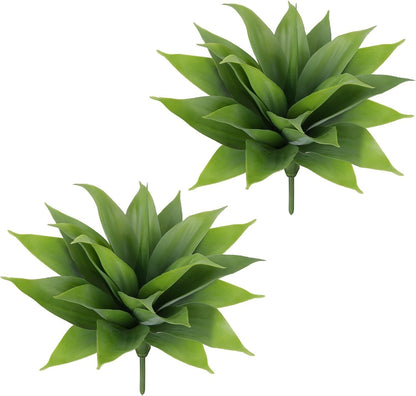 Agave Plant Artificial Faux Cactus Plants Indoor 13.7" Succulents Outdoor | UV Resistan Spiked Artificial Outdoor Plants for Planters Patio Office Table Farmhouse Home Decor