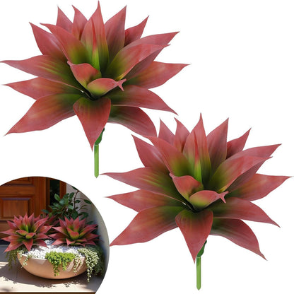 Agave Plant Artificial Faux Cactus Plants Indoor 13.7" Succulents Outdoor | UV Resistan Spiked Artificial Outdoor Plants for Planters Patio Office Table Farmhouse Home Decor