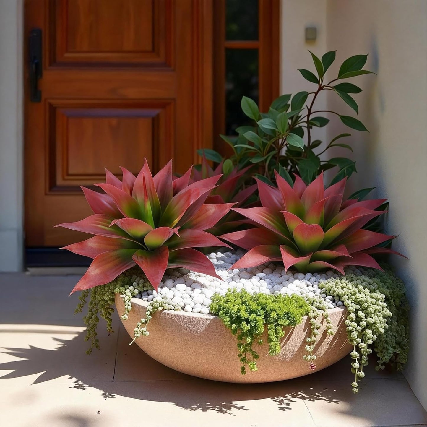 Agave Plant Artificial Faux Cactus Plants Indoor 13.7" Succulents Outdoor | UV Resistan Spiked Artificial Outdoor Plants for Planters Patio Office Table Farmhouse Home Decor