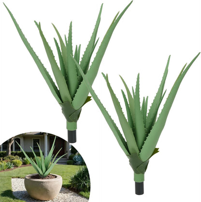 Agave Plant Artificial Faux Cactus Plants Indoor 13.7" Succulents Outdoor | UV Resistan Spiked Artificial Outdoor Plants for Planters Patio Office Table Farmhouse Home Decor