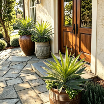 Agave Plant Artificial Faux Cactus Plants Indoor 13.7" Succulents Outdoor | UV Resistan Spiked Artificial Outdoor Plants for Planters Patio Office Table Farmhouse Home Decor