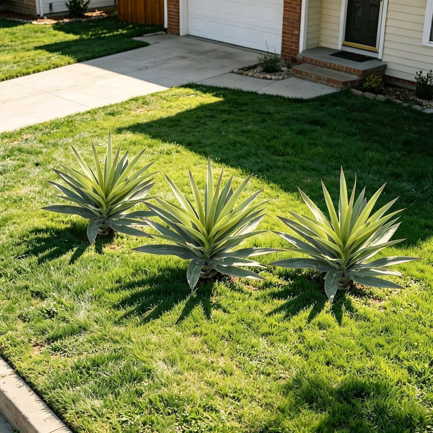 Agave Plant Artificial Faux Cactus Plants Indoor 13.7" Succulents Outdoor | UV Resistan Spiked Artificial Outdoor Plants for Planters Patio Office Table Farmhouse Home Decor