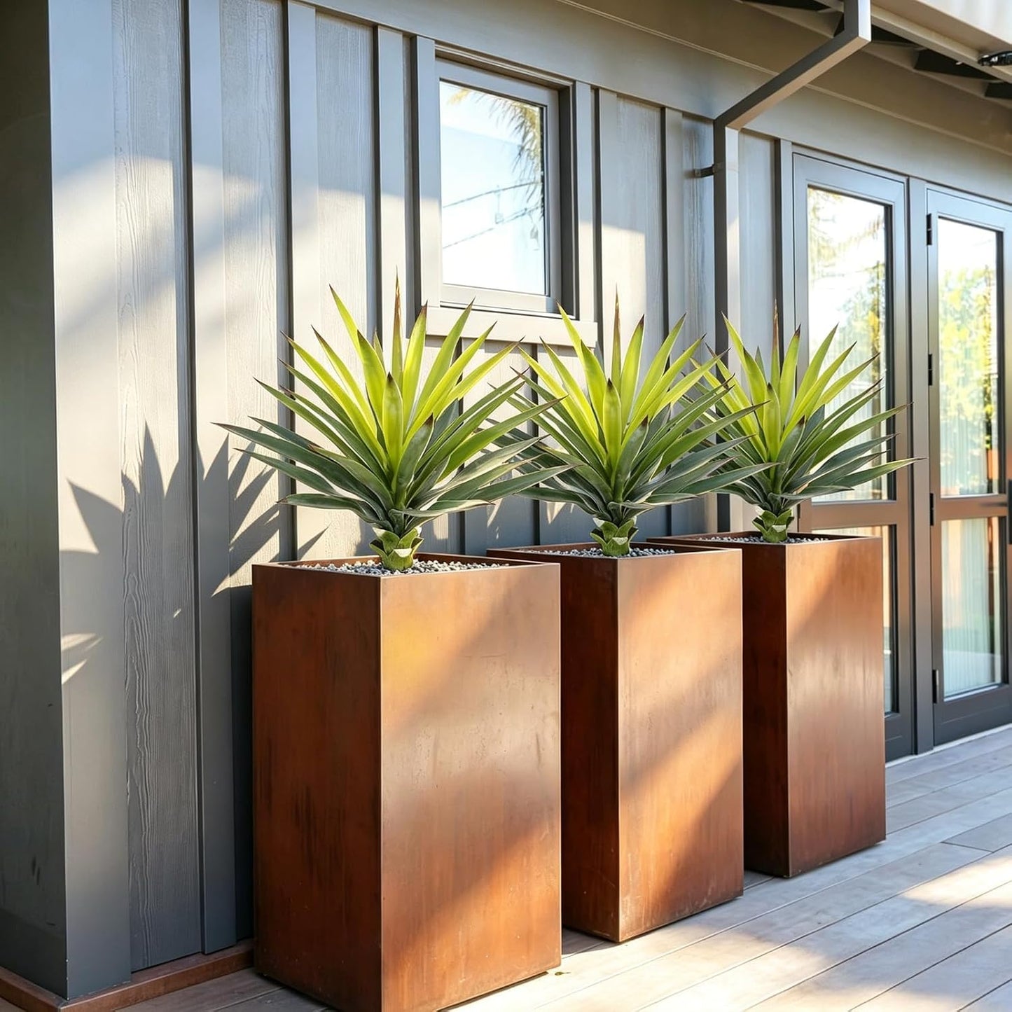Agave Plant Artificial Faux Cactus Plants Indoor 13.7" Succulents Outdoor | UV Resistan Spiked Artificial Outdoor Plants for Planters Patio Office Table Farmhouse Home Decor