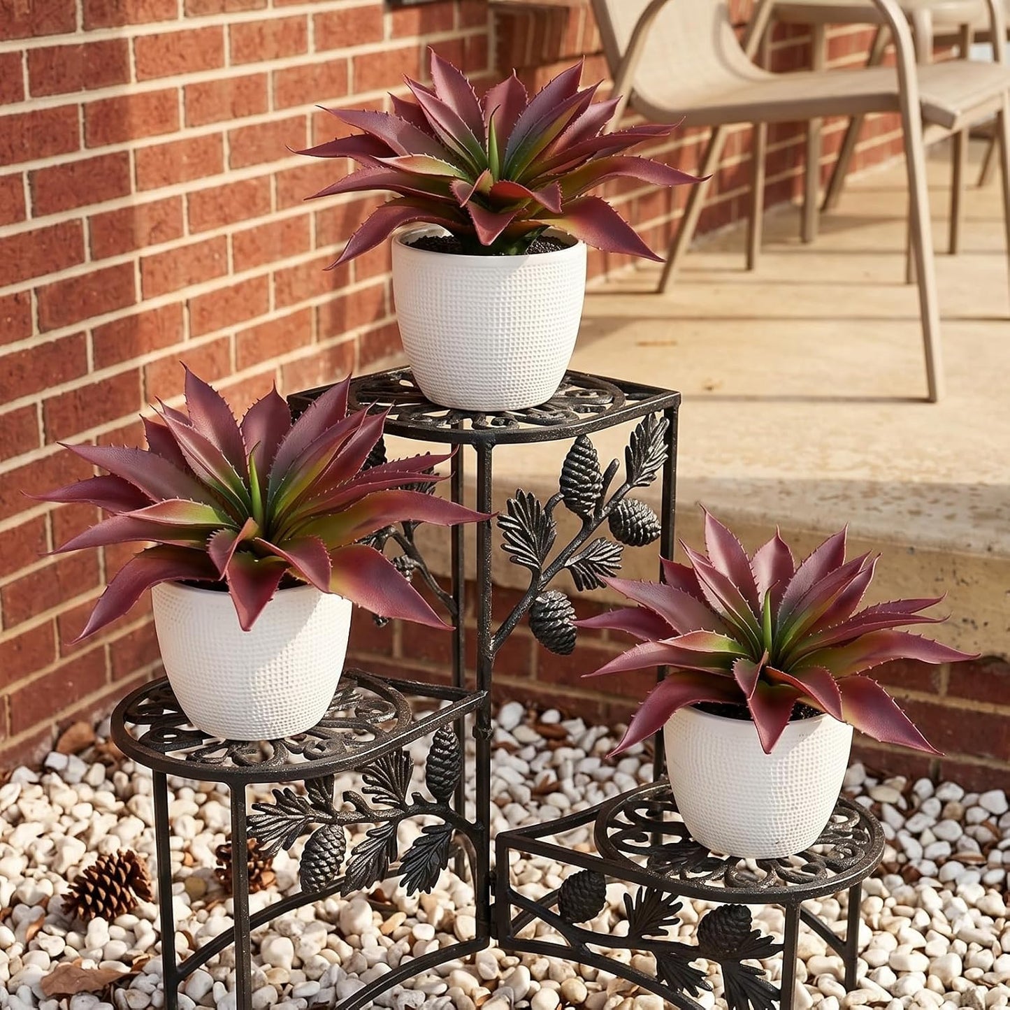 Agave Plant Artificial Faux Cactus Plants Indoor 13.7" Succulents Outdoor | UV Resistan Spiked Artificial Outdoor Plants for Planters Patio Office Table Farmhouse Home Decor