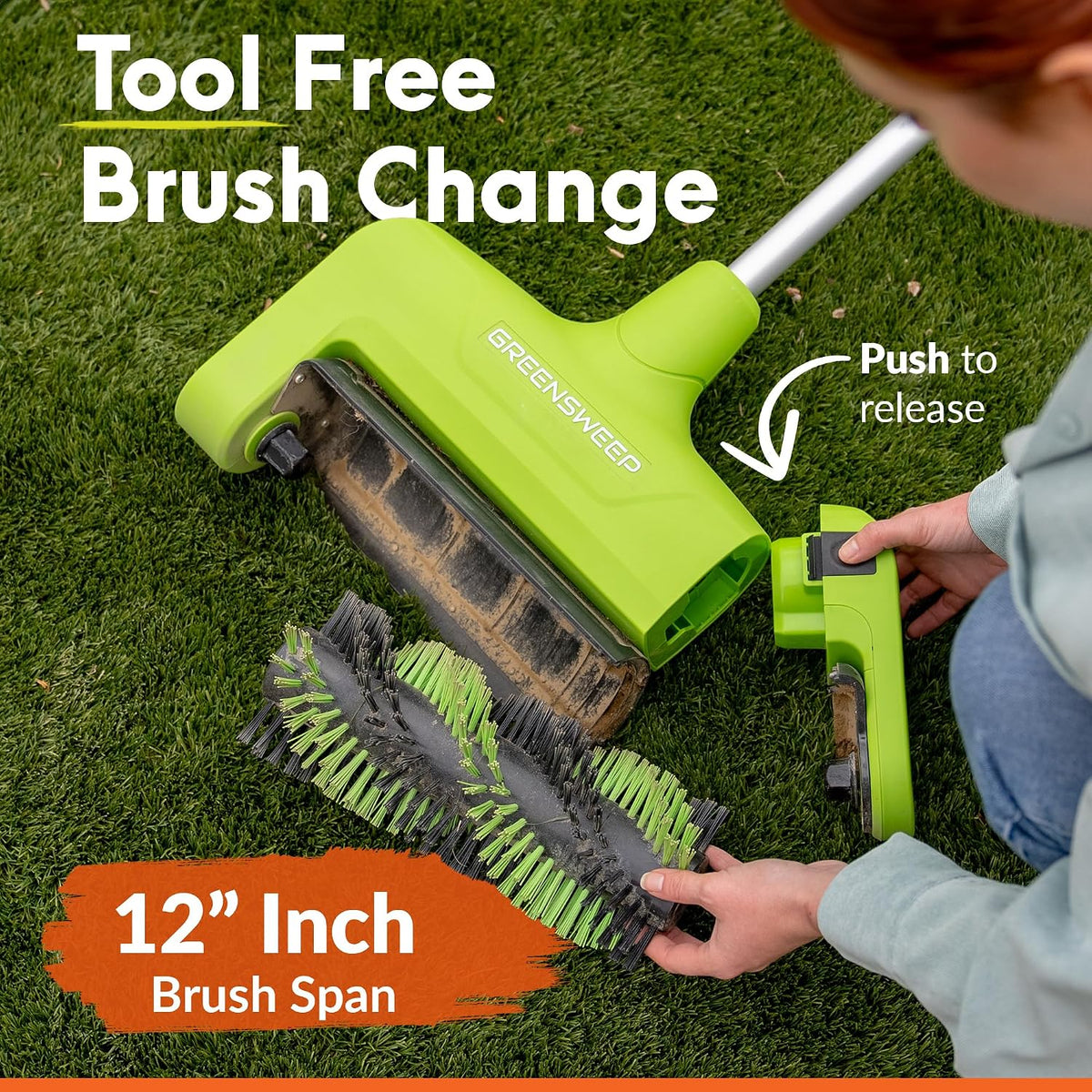 Reviver Volt | Cordless Artificial Grass Power Brush, Lightweight Turf Cleaner, Restores Flattened Grass Fibres, Lifts Dirt, Debris & Pet Hair