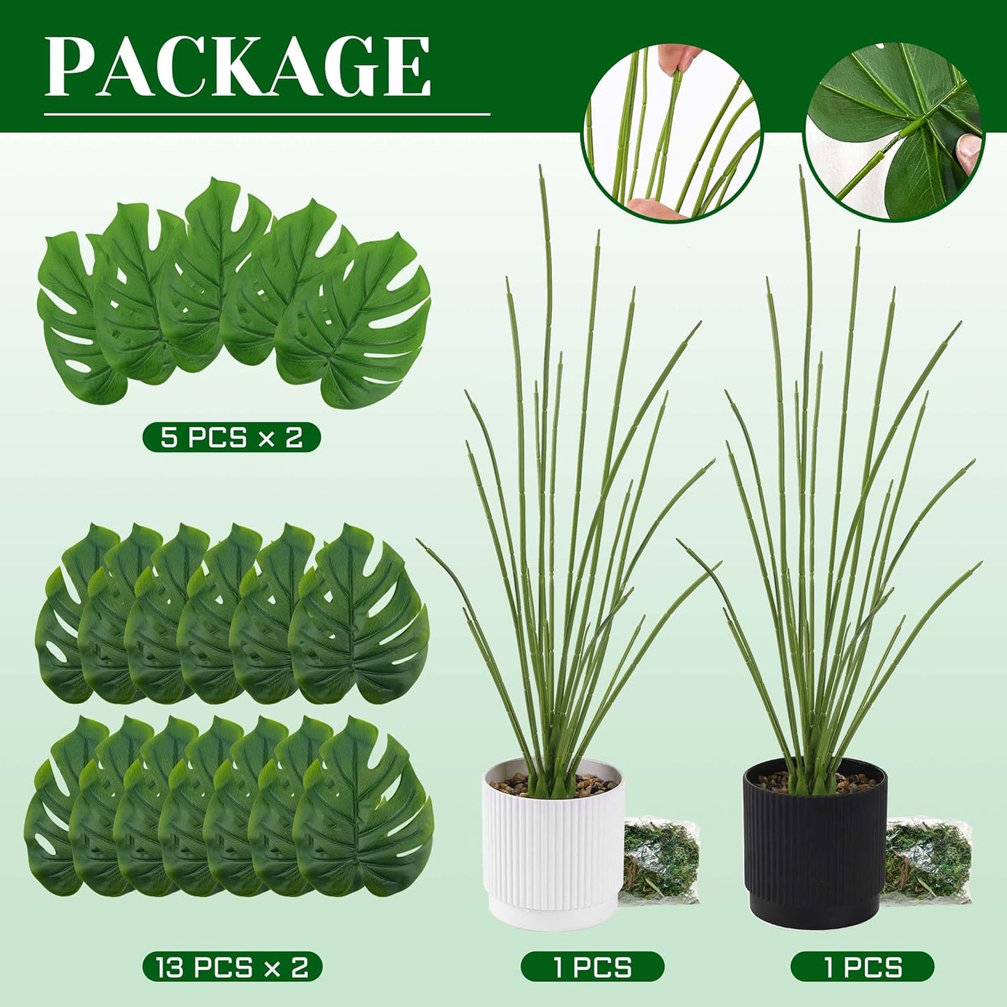 28" Fake Plants Large Artificial Monstera Faux Potted Plants Indoor Tall for Outdoor Living Room House Floor Front Porch Tree Decor