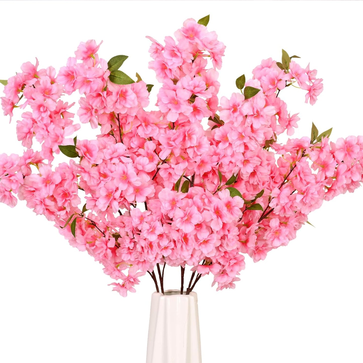 Silk Cherry Blossom Branches, Artificial Cherry Blossom Tree Stems Faux Cherry Flowers Vase Arrangements for Wedding Home Decor, Set of 3