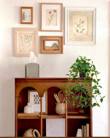 2 Pack Fake Hanging Plants for Shelf in Back Pot, Small Artificial Hanging Ivy Vine Plants Indoor Fake Potted Greenery Plant Decor Room Bathroom Wall End Table Mimi Faux Wandering Jew Plant Set
