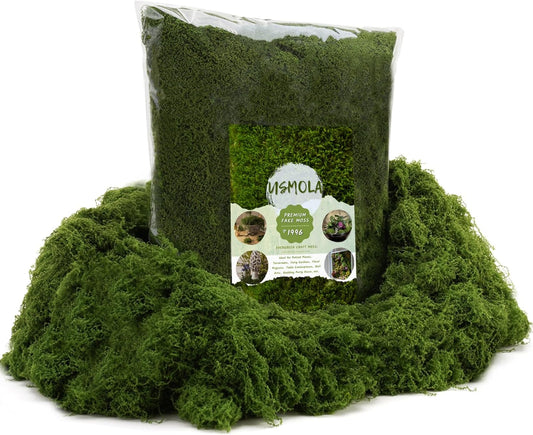 1.5LB Bulk Moss for Decorating - Fake Moss for Crafts, Potted Plants, Fairy Gardens, Terrariums & Wedding Displays | Natural Look Faux Grass (Dark Green)