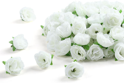 100Pcs 1.6In Mini Artificial Pink Cherry Blossom Flowers Head | Fake Rose Heads for Wedding, Birthday, Cake, Graduation Cap, DIY Flower Wall, Mother's Day Party Decorations
