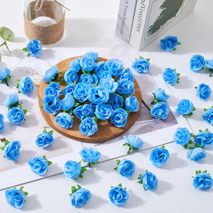 100Pcs 1.6In Mini Artificial Pink Cherry Blossom Flowers Head | Fake Rose Heads for Wedding, Birthday, Cake, Graduation Cap, DIY Flower Wall, Mother's Day Party Decorations