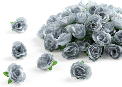100Pcs 1.6In Mini Artificial Pink Cherry Blossom Flowers Head | Fake Rose Heads for Wedding, Birthday, Cake, Graduation Cap, DIY Flower Wall, Mother's Day Party Decorations
