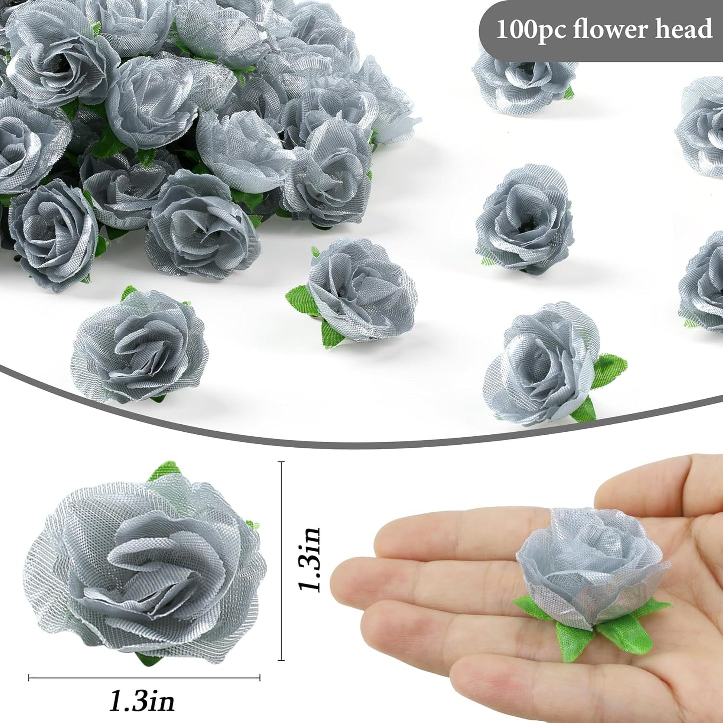 100Pcs 1.6In Mini Artificial Pink Cherry Blossom Flowers Head | Fake Rose Heads for Wedding, Birthday, Cake, Graduation Cap, DIY Flower Wall, Mother's Day Party Decorations