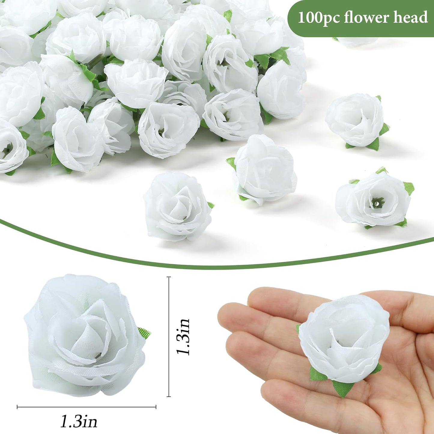 100Pcs 1.6In Mini Artificial Pink Cherry Blossom Flowers Head | Fake Rose Heads for Wedding, Birthday, Cake, Graduation Cap, DIY Flower Wall, Mother's Day Party Decorations