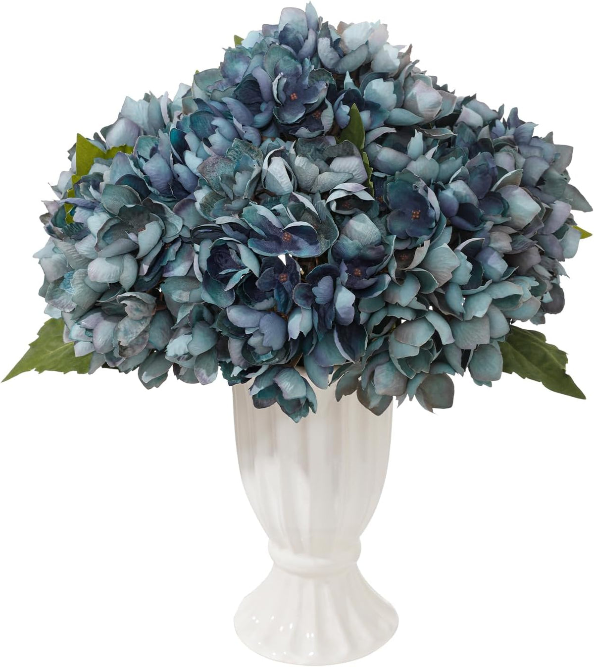 6PCS Realistic Artificial Silk Hydrangea Flowers – Premium Fake Hydrangea Flowers Bouquets with Stems, Full Faux Hydrangea Blooms for Home Wedding Table Party Office Decorations(Light Green)