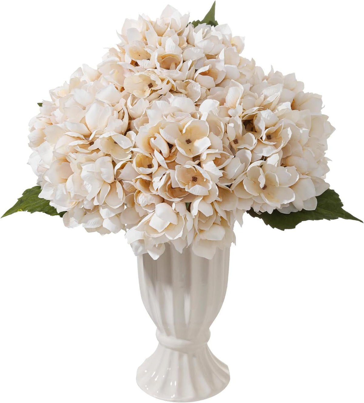 6PCS Realistic Artificial Silk Hydrangea Flowers – Premium Fake Hydrangea Flowers Bouquets with Stems, Full Faux Hydrangea Blooms for Home Wedding Table Party Office Decorations(Light Green)
