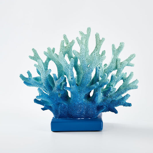Artificial White Coral Décor, Nautical Coral Reef Decorations for Home, Marine Style Decoration, Ocean Themed Cabinet Shelf Tabletop Decor (White)