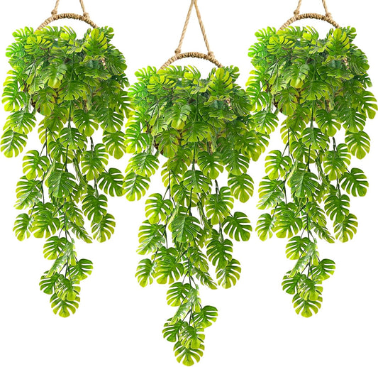 3PCS Fake Jungle Vines - 27.5" Artificial Monstera Vines