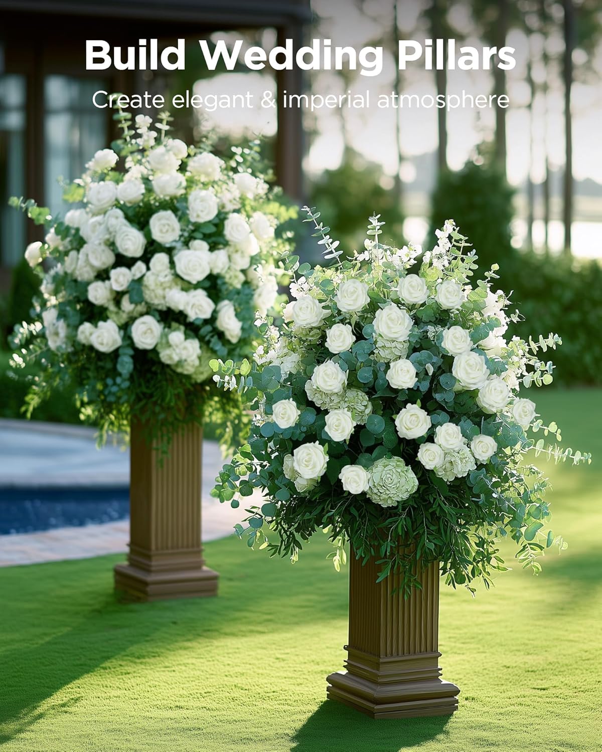50 Pcs White Roses Artificial Flowers, Fake Velvet Silk Rose Bulk Faux Flower for Mother's Gift Decoration DIY Wedding Centerpieces Proposal Bridal Bouquets Party Floral Decor (50, White)