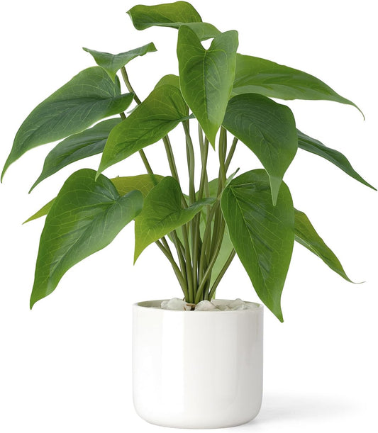 Fake Plants in Ceramic Pot, 11" Potted Artificial Plants Home Decor