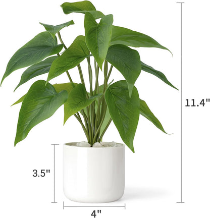 Fake Plants in Ceramic Pot, 11" Potted Artificial Plants Home Decor
