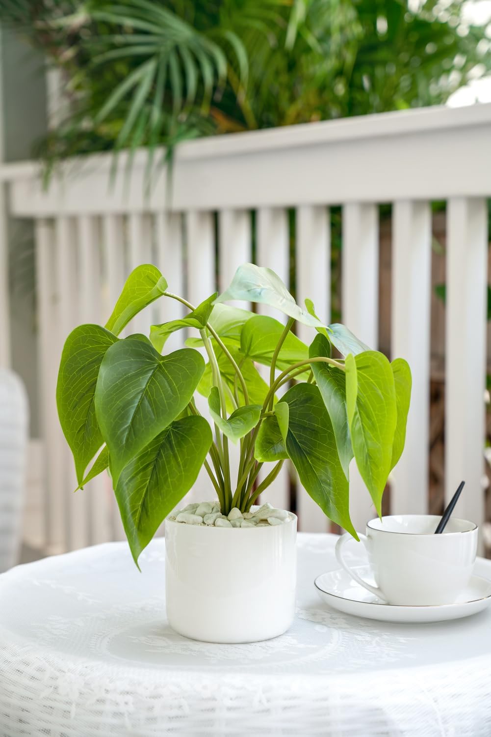 Fake Plants in Ceramic Pot, 11" Potted Artificial Plants Home Decor