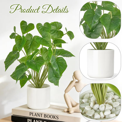 Fake Plants in Ceramic Pot, 11" Potted Artificial Plants Home Decor