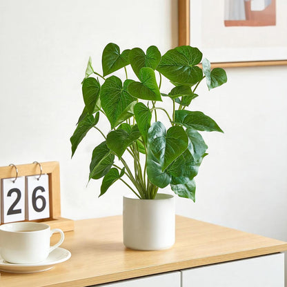 Fake Plants in Ceramic Pot, 11" Potted Artificial Plants Home Decor
