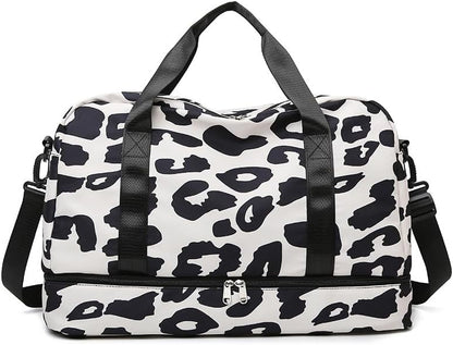 Gym Bag Sport Duffel Overnight Weekender Travel Bag with wet pocket and shoe pocket M06 Neon Yellow