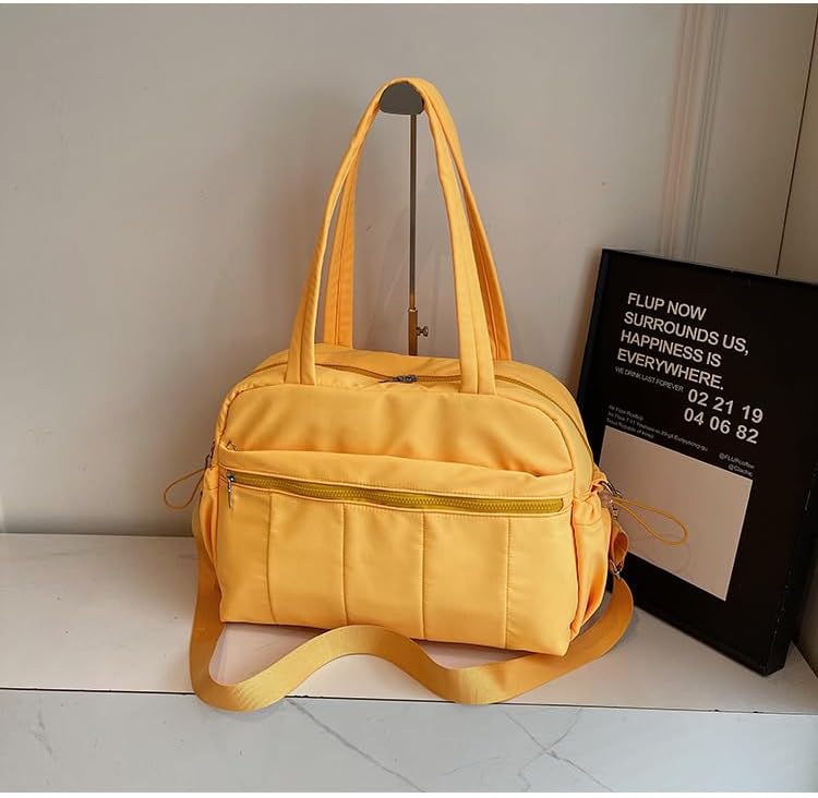 Gym Bag Sport Duffel Overnight Weekender Travel Bag with wet pocket and shoe pocket M06 Neon Yellow