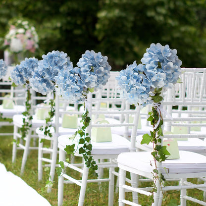 White Hydrangea Artificial Flowers Bulk, 20Pcs Silk Flower Heads with Stems | Ideal for Wedding Centerpieces, Home Decor, Birthday Parties, Banquet Decor, Bridal Tables, DIY Handmade Floral Arrangements