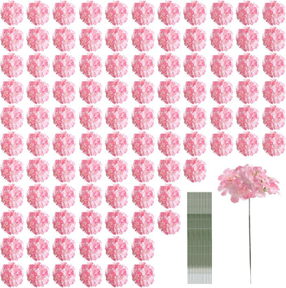 White Hydrangea Artificial Flowers Bulk, 20Pcs Silk Flower Heads with Stems | Ideal for Wedding Centerpieces, Home Decor, Birthday Parties, Banquet Decor, Bridal Tables, DIY Handmade Floral Arrangements