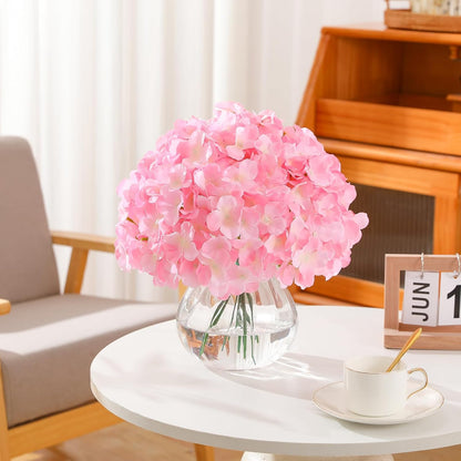 White Hydrangea Artificial Flowers Bulk, 20Pcs Silk Flower Heads with Stems | Ideal for Wedding Centerpieces, Home Decor, Birthday Parties, Banquet Decor, Bridal Tables, DIY Handmade Floral Arrangements