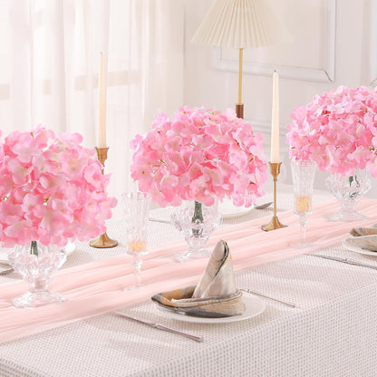 White Hydrangea Artificial Flowers Bulk, 20Pcs Silk Flower Heads with Stems | Ideal for Wedding Centerpieces, Home Decor, Birthday Parties, Banquet Decor, Bridal Tables, DIY Handmade Floral Arrangements