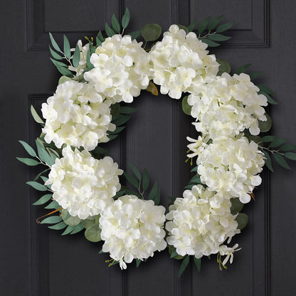 White Hydrangea Artificial Flowers Bulk, 20Pcs Silk Flower Heads with Stems | Ideal for Wedding Centerpieces, Home Decor, Birthday Parties, Banquet Decor, Bridal Tables, DIY Handmade Floral Arrangements