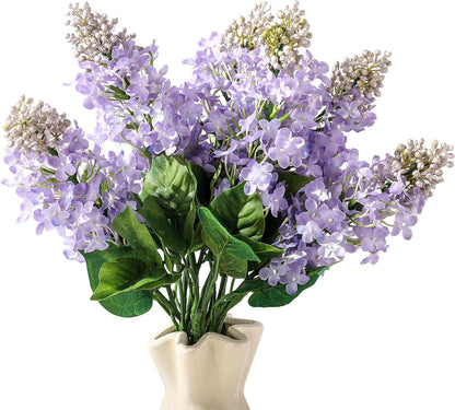 Thiccywoov 10 Pcs 24" Artificial Lilac Flowers Purple Fake Delphinium Antirrhinum Stem Real to Touch Faux Purple Lilac Flower Arrangements for Vase Table Centerpieces Wedding Bouquet Home Decoration