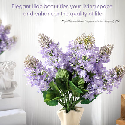 Thiccywoov 10 Pcs 24" Artificial Lilac Flowers Purple Fake Delphinium Antirrhinum Stem Real to Touch Faux Purple Lilac Flower Arrangements for Vase Table Centerpieces Wedding Bouquet Home Decoration