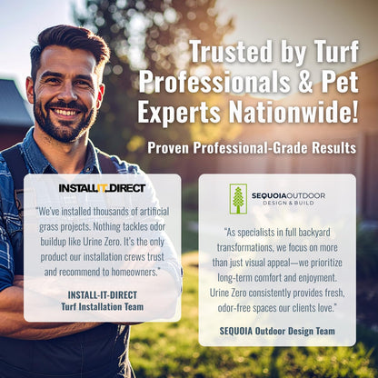 10X Concentrate Pet Urine Odor Eliminator (Makes 10 Gallons) for Artificial Grass/Turf & Outdoor Areas - Bio-Enzyme for Dog & Cat Urine - Kennels, Patios, Carpet - Made in USA
