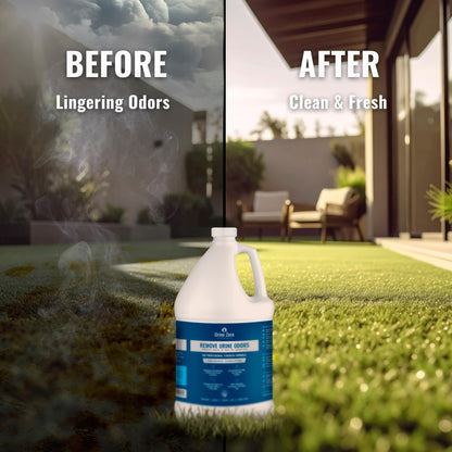 10X Concentrate Pet Urine Odor Eliminator (Makes 10 Gallons) for Artificial Grass/Turf & Outdoor Areas - Bio-Enzyme for Dog & Cat Urine - Kennels, Patios, Carpet - Made in USA