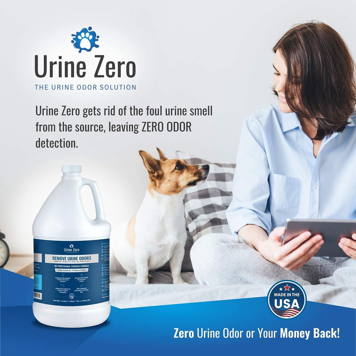 10X Concentrate Pet Urine Odor Eliminator (Makes 10 Gallons) for Artificial Grass/Turf & Outdoor Areas - Bio-Enzyme for Dog & Cat Urine - Kennels, Patios, Carpet - Made in USA