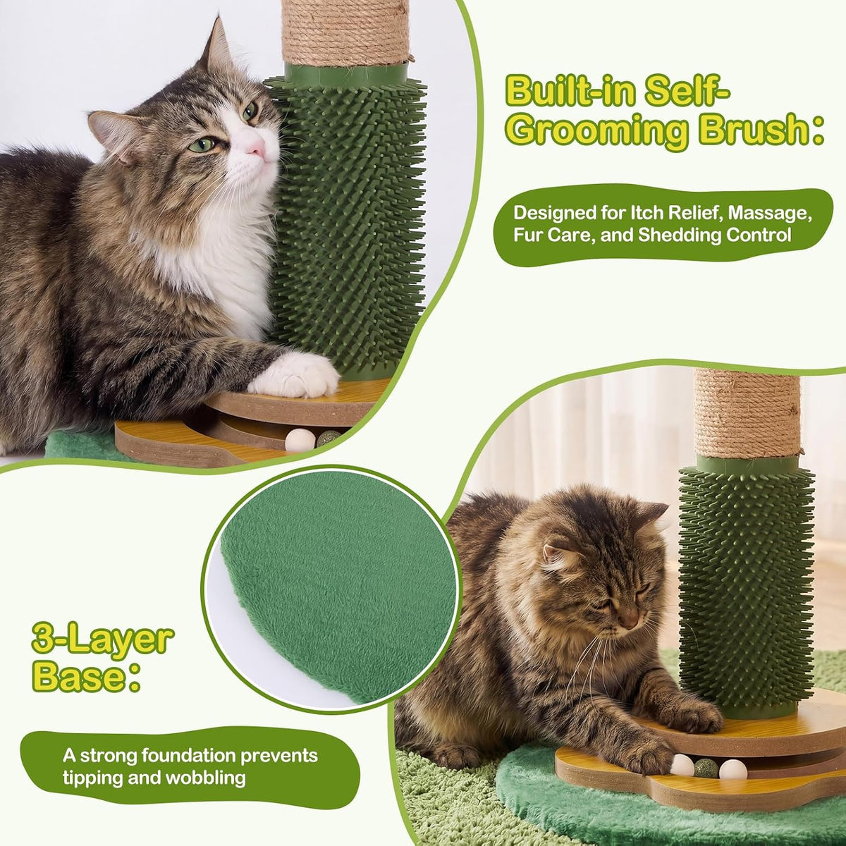 Tall Cat Scratching Post 51 Inch, Sisal Rope Cat Scratcher Tree