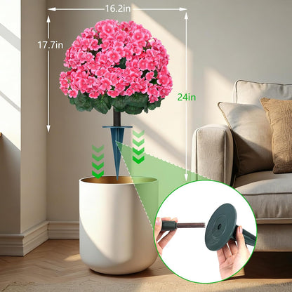 Yangrass 2Pack Artificial Topiary Pink Flower Bushes for Outdoor, 24" (2FT)