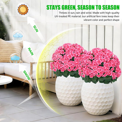 Yangrass 2Pack Artificial Topiary Pink Flower Bushes for Outdoor, 24" (2FT)